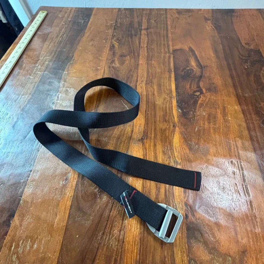 Core4Element Mens Black Nylon Webbing Tactical Belt Metal Buckle One Size 48 In